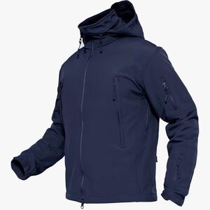 MAGCOMSEN Men's Hooded Tactical Jacket Water Resistant Soft Shell Snow Ski, XL